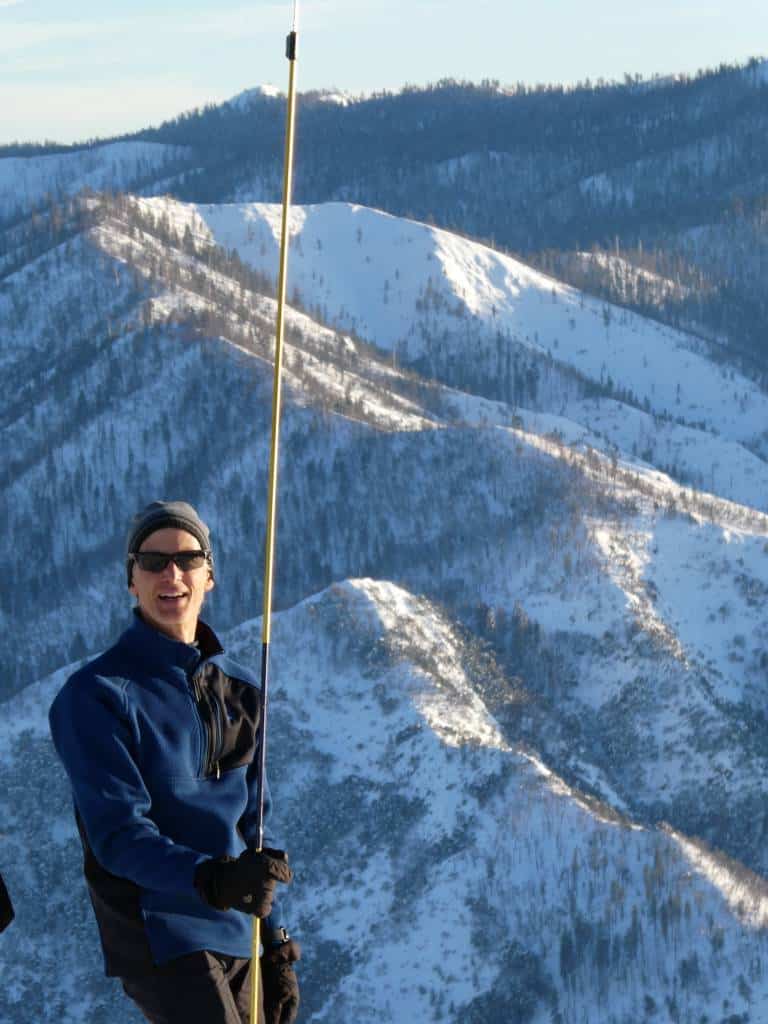 Tom holding avalanche probe